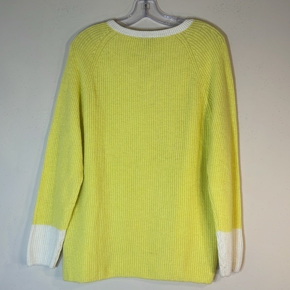 NWT. Talbots PXL Tipped V-Neck Pullover Sweater in Yellow Chiffon. - Picture 9 of 9